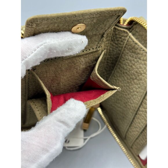 Hammitt 5 North Plume Moss Green Nubuck Leather Compact Zip Around Wallet 16470 - Picture 11 of 15